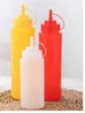 1 Hole Plastic Sauce Dispense Squeeze Bottle 24oz/600ml | PP材质 塑料挤酱瓶 单孔带帽款 24oz